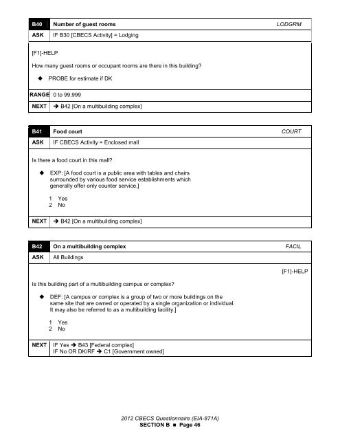 paper representation of the questionnaire - EIA