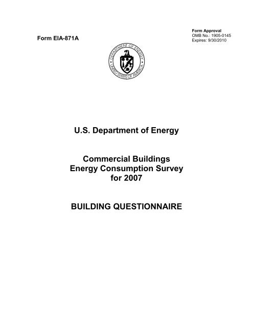 Building Questionnaire (2007) EIA-871A