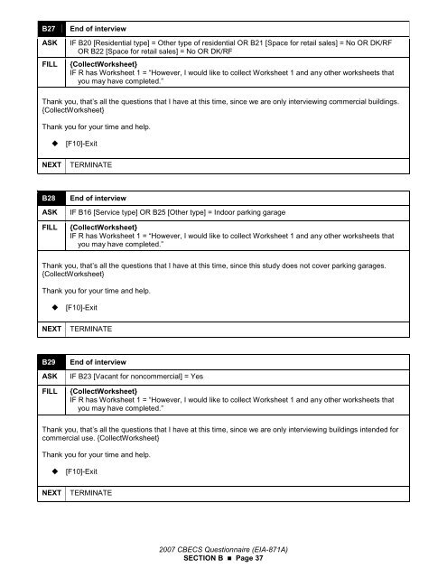 Building Questionnaire (2007) EIA-871A
