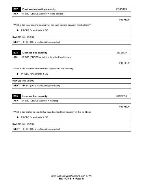 Building Questionnaire (2007) EIA-871A