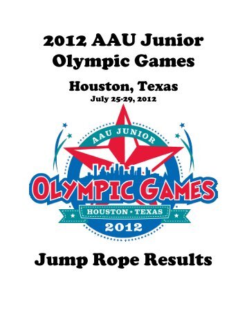 2012 AAU Junior Olympic Games Jump Rope Results
