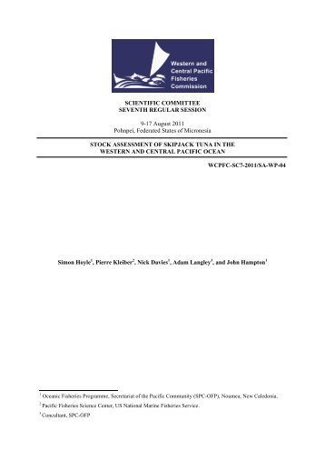 Stock assessment of skipjack tuna in the western and central Pacific ...