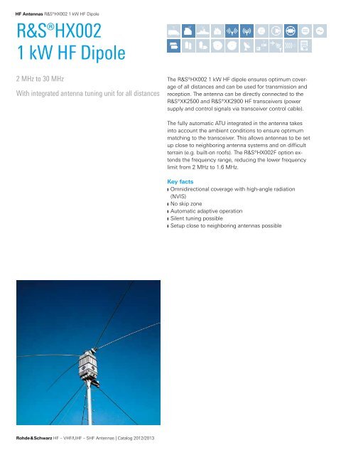 R&S ® HX002 1 kW HF Dipole Antenna - Rohde & Schwarz Singapore