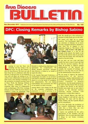Arua Diocese Bulletin -- November/December 2011