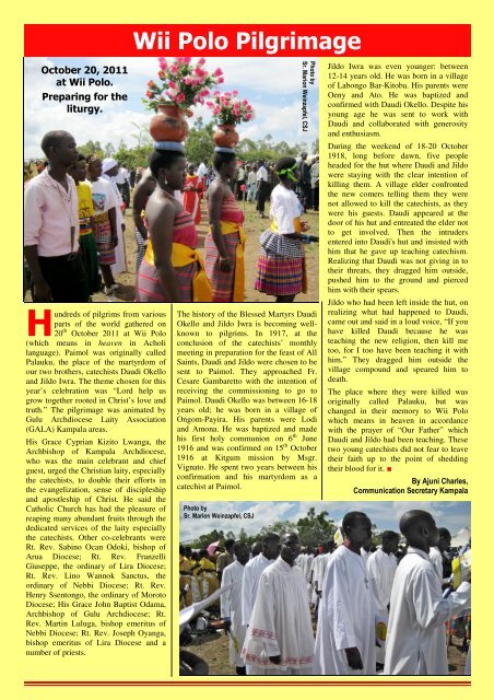 Arua Diocese Bulletin -- November/December 2011