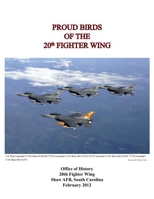 HISTORY OF THE 20th FIGHTER WING - Shaw Air Force Base