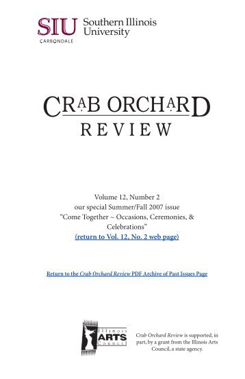 Crab Orchard Review Vol. 12, No. 2, our