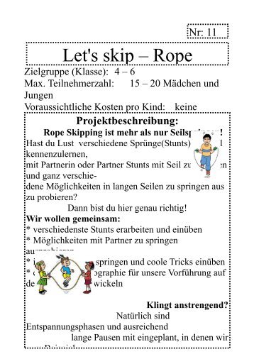 Let's skip – Rope Skipping