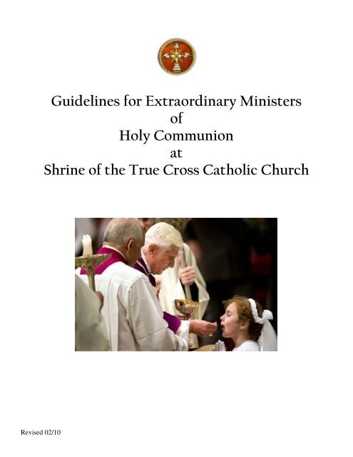 Guidelines for Extraordinary Ministers of Holy Communion at Shrine ...