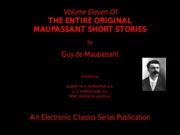 Guy de Maupassant complete short stories volume 11 - Penn State ...