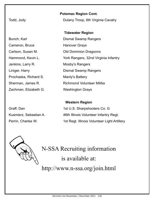 Regional Commanders - The North-South Skirmish Association, Inc.
