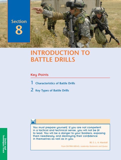INTRODUCTION TO BATTLE DRILLS - UNC Charlotte Army ROTC
