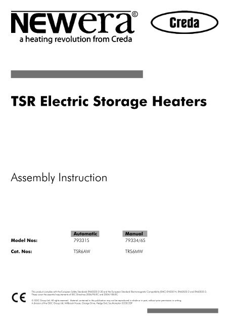TSR 6 AW/MW Installation Instructions - Creda Heating