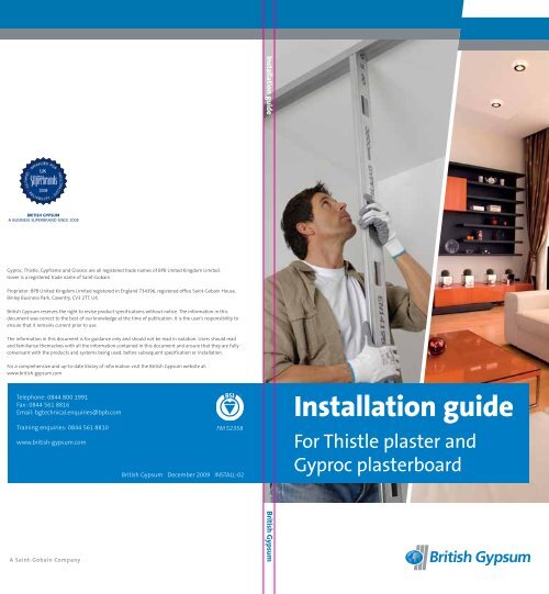 Installation Guide For Thistle Plaster And Gyproc