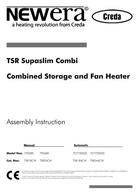 TSR Supaslim Combi Combined Storage And Fan ... - Creda Heating