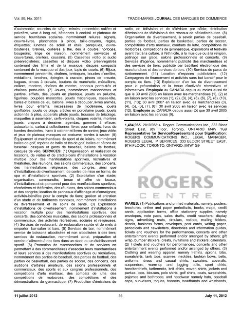 Demandes / Applications - Industrie Canada