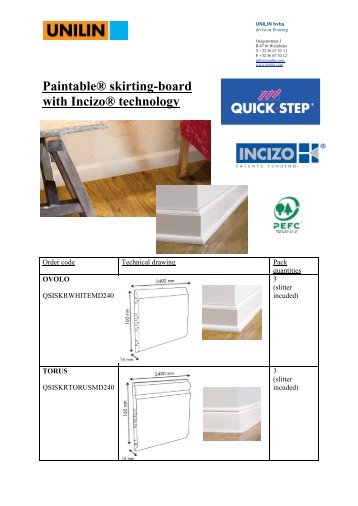 Paintable® skirting-board with Incizo® technology