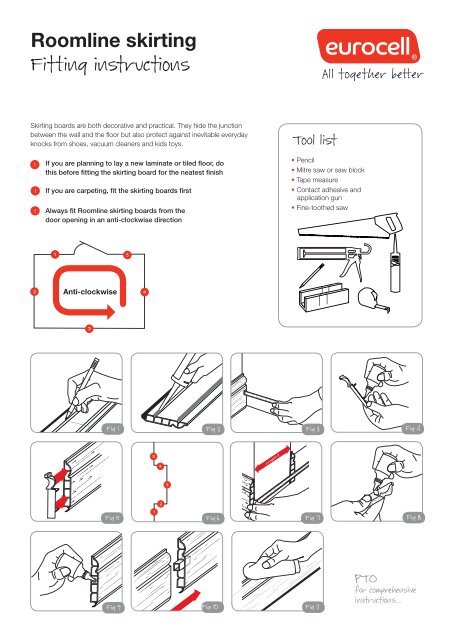 Roomline skirting Fitting instructions