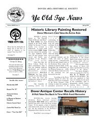 Ye Old Tye News - Spring 2009 - Dover Area Historical Society