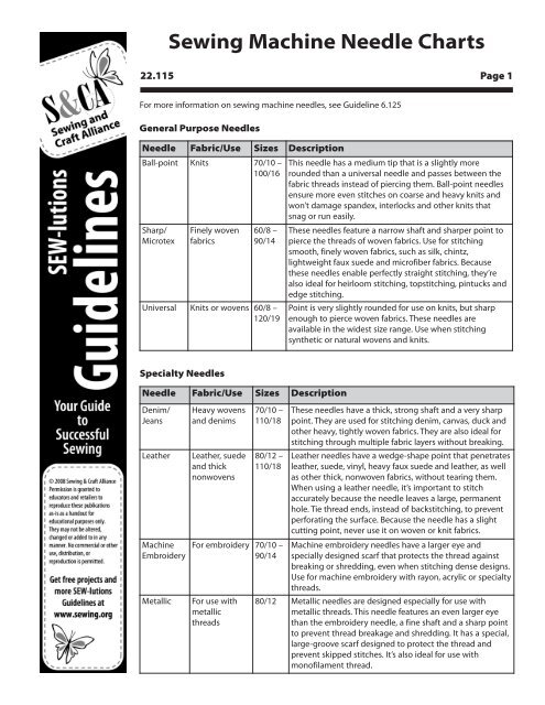 Sewing Machine Needle Sizes Types Guide Printable Chart | vlr.eng.br
