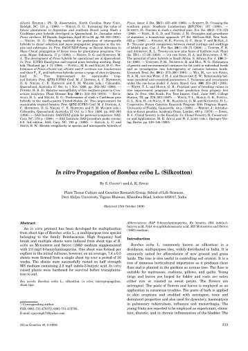 Propagation of Bombax ceiba L. (Silkcotton) - JD Sauerländer's Verlag