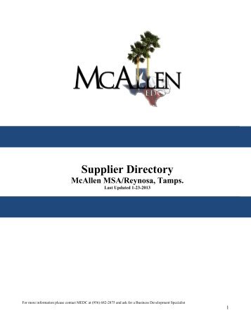 McAllen/Reynosa Supplier Handbook - South Texas Manufacturers ...