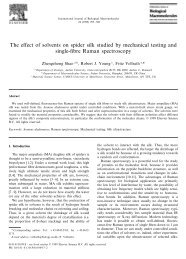 The effect of solvents on spider silk studied by mechanical testing ...