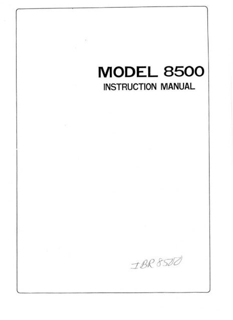 MODEL 8500 - Riccar
