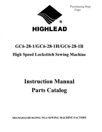 Parts book for Highlead GC6-28-1, GC6