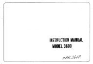 INSTRUCTION MANUAL MODEL 3600 - Riccar