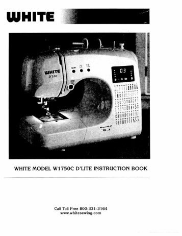 WHITE MODEL W1750C D'LITE INSTRUCTION BOOK - Singer
