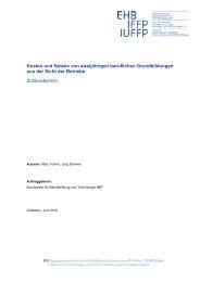 Schlussbericht - EHB Eidgenössisches Hochschulinstitut für ...