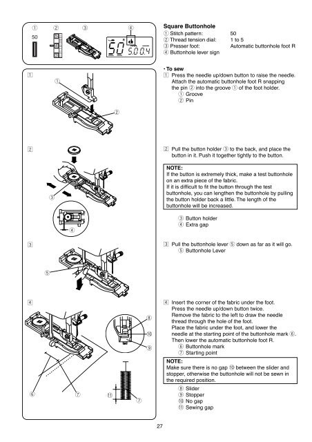 INSTRUCTION BOOK - Janome