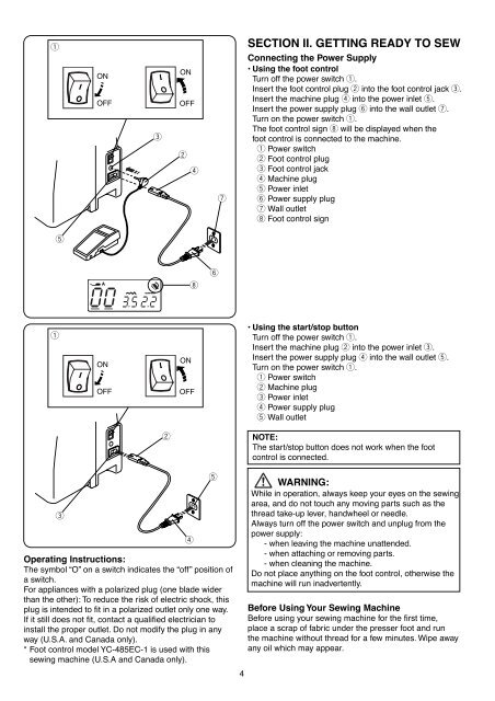 INSTRUCTION BOOK - Janome