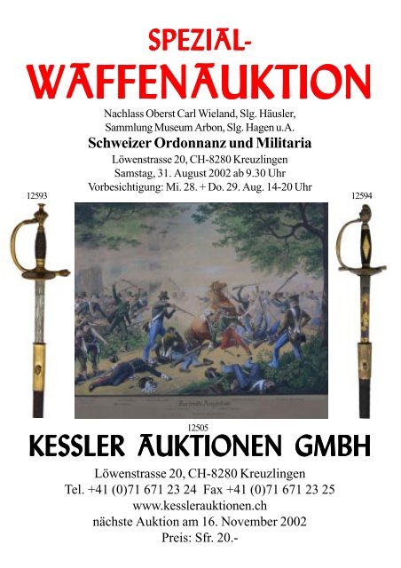 Schweizer Ordonnanz und Militaria - Kataloge