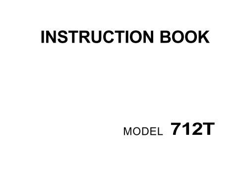 INSTRUCTION BOOK - Janome