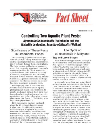 Controlling Two Aquatic Plant Pests - University of Maryland Extension