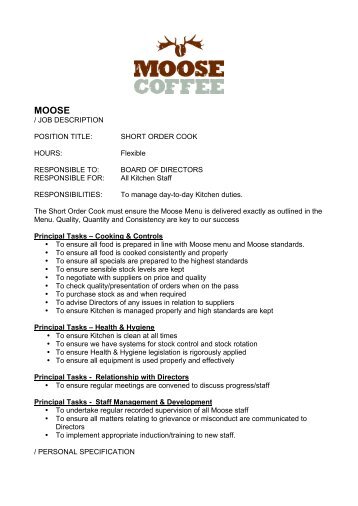 line cook responsibilities