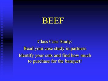 Retail Beef Cuts ppt. - Joint School District No. 2