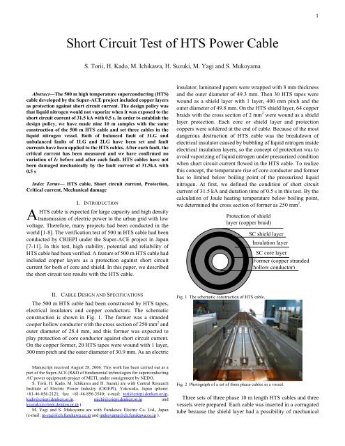 Short Circuit Test of HTS Power Cable - ASL