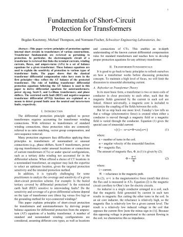 Fundamentals of Short-Circuit Protection for Transformers