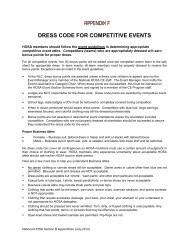 APPENDIX F DRESS CODE FOR COMPETITIVE EVENTS - HOSA