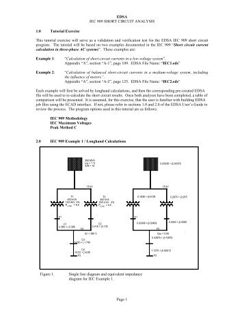EDSA IEC 909 SHORT CIRCUIT ANALYSIS Page 1 1.0 Tutorial ...