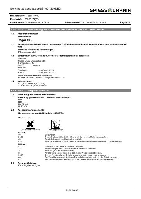 Rogor 40 L - Spiess-Urania