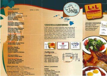 Take-out Menu - L&L Hawaiian Barbecue