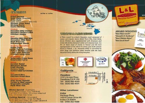 Take-out Menu - L&L Hawaiian Barbecue