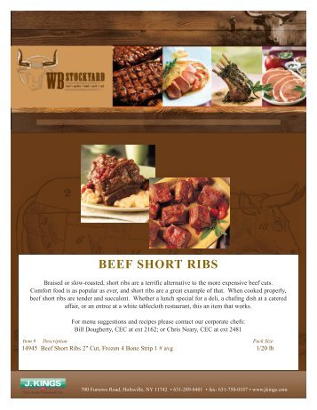 BEEF SHORT RIBS - J. Kings Food Service Professionals