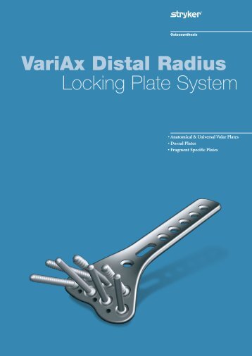 VariAx Distal Radius Locking Plate System - Stryker