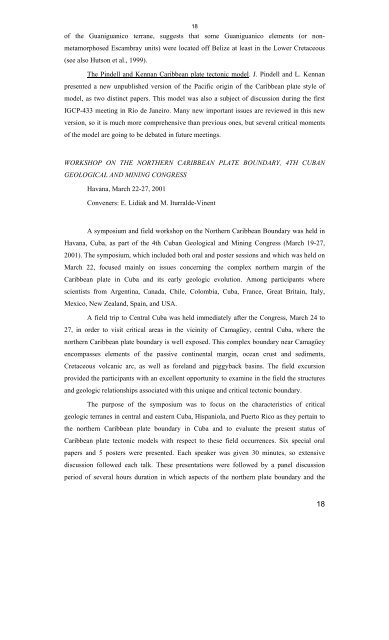 IGCP Project short title: Caribbean Plate Tectonics Duration and ...