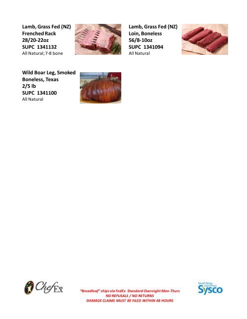 Meat Suppliers - Sysco